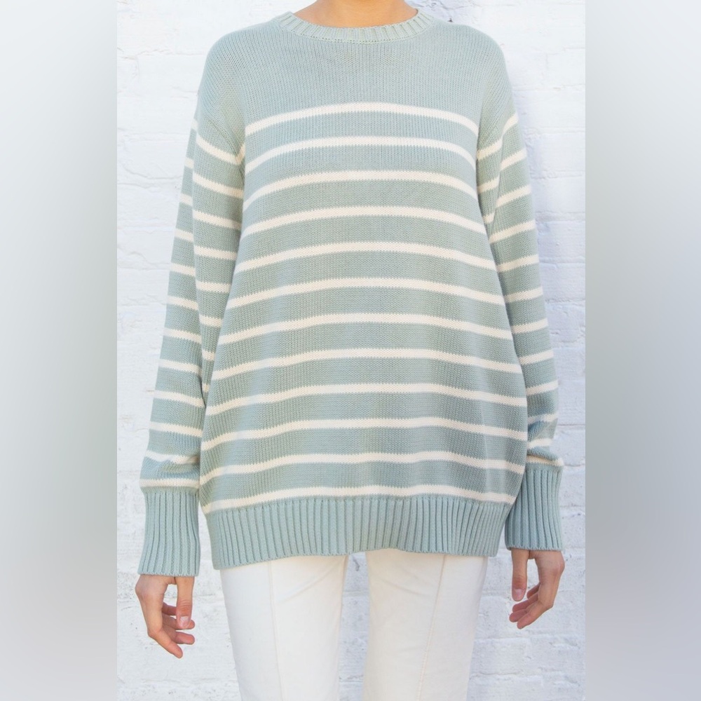 Brandy Melville Brianna Cotton Thin Stripe Sweater, Blue & White, EUC!